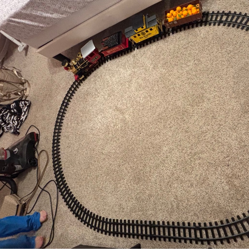 Classic Red and Yellow Kids Toy Train Set - Vintage Style